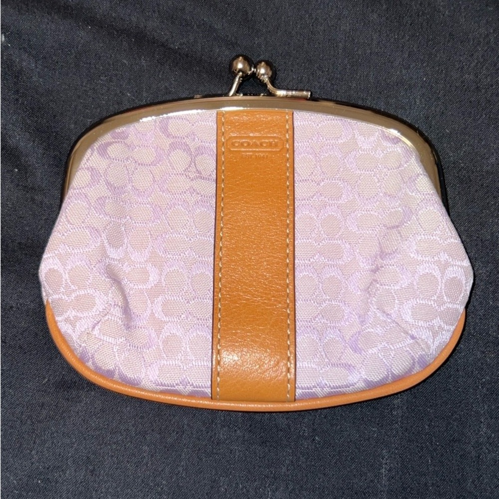 Coach Lavender and Tan Change Purse